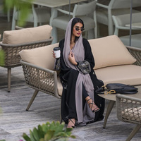 Robe Abaya musulmane tendance 2024, couleur unie, élégante, modeste, longue robe de style Dubaï pour femmes