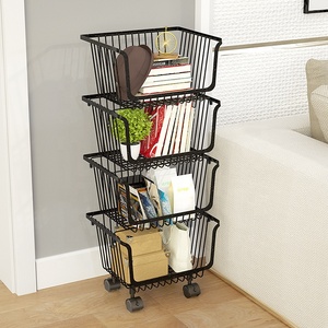 5 Tier Dây Lưu Trữ Giỏ Kim Loại Stackable Khoai Tây Hành Tây Lưu Trữ Thùng Trái Cây Giỏ Rau Đứng <span class=keywords><strong>Rolling</strong></span> Cart Organizer - Product Image 6