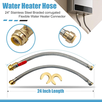 Tuyau de raccordement moderne et durable en acier inoxydable tressé de 1/2 po à connexion rapide pour chauffe-eau de salle de bain