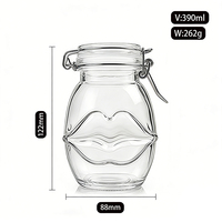 Exclusivo Tarro de Vidrio de 390ml con Tapa Hermética y Cierre de Clip para Almacenamiento de Café Instantáneo Liofilizado, Dulces, Especias y Alimentos