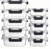 Conteneurs de Cuisine en Verre sans BPA (8-12 Pièces), Aptes au Micro-ondes et au Congélateur, avec Couvercles – Ensemble pour Rangement Alimentaire Sûr pour Bébés