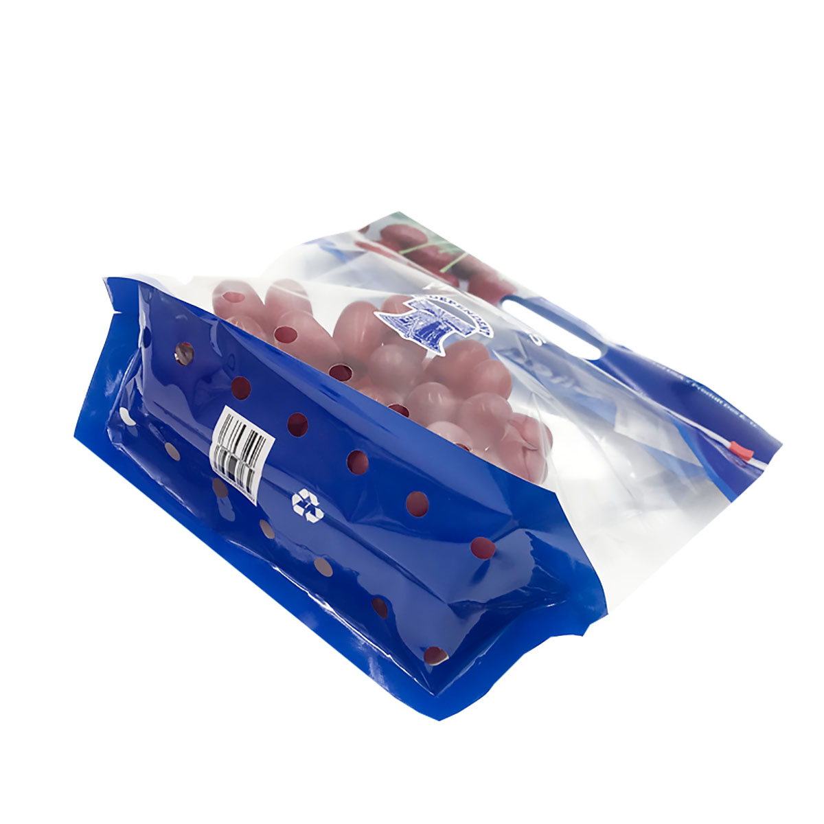 Transparent biodegradable Fresh Fruit Packing Bag With Zipper And Breath Hole Fruit Plastic Bag For Strawberry,Grape,Cherry