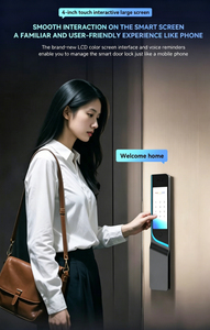 กลอนประตูอัจฉริยะ Glomarket Tuya Wifi รุ่นหน้าจอใหญ่ ด้านหน้าและด้านหลัง พร้อมระบบจดจำใบหน้า 3 มิติ  แบบไม่ใช้กุญแจ  รองรับลายนิ้วมือ รหัสผ่าน บัตร และระบบดิจิทัล - Product Image 5