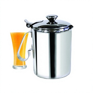Bar bebida jugo olla botella con tapa de bloqueo Acero inoxidable Jugo Pot 750 ml Gran capacidad Fiesta Jarra restaurante - Product Image 1