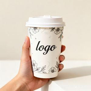 Gobelet en papier à double paroi jetable, imprimé sur mesure, imperméable, écologique, avec revêtement PE et qualité alimentaire - Product Image 1
