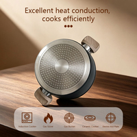Casserole en aluminium antiadhésive durable, revêtement antiadhésif, poignée résistante à la chaleur, compatible induction, ustensile de cuisson