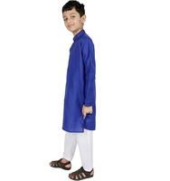 Setelan Kurta Rayon Dewasa Anti Kusut Cepat Kering Sebatas Lutut untuk Anak Laki-Laki, Pakaian Tradisional Etnis India untuk Acara Budaya