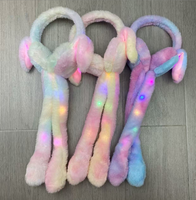Chapeau de fête en peluche lapin à longues oreilles avec lumières LED et aimant à air, drôle et amusant, idéal pour la rentrée scolaire - Vente en gros usine
