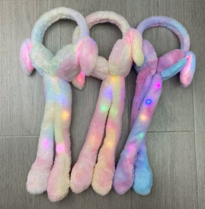 Cappello da festa in peluche a forma di coniglio dalle orecchie lunghe, all'ingrosso dalla fabbrica, con luci LED e magnete airbag, divertente cappello animale per il rientro a scuola - Product Image 5