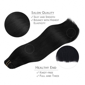 Extensions de cheveux 100% vierges Remy en gros, invisibles, sans couture, à clips, cheveux humains brésiliens, vague naturelle, doux et lisses, toutes les couleurs - Product Image 4