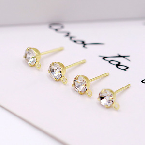 <b>Stud</b> <b>Earrings</b> 18K Gold Plated Zinc Alloy Claw Setting S925 Silver Needle Fashion Jewelry Accessories - Product Image 1
