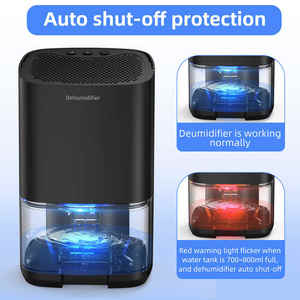 Mini déshumidificateur pour la maison, petit déshumidificateur pour la chambre, le sous-sol, la salle de bain avec arrêt automatique, mode veille, lumière LED 5 couleurs - Product Image 3