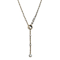 Collier de perles d'eau douce classique, perles rondes 5-6 mm, 10 mm, plaqué or 14 carats, forme en Y, 45 cm, élégant cadeau pour femme, vente en gros, personnalisable