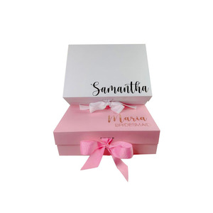 Custom Cardboard <strong>Pink</strong> Keepsake Wedding Gift Boxes <strong>Present</strong> Favor Pretty Gift Boxes for <strong>Present</strong> - Product Image 3