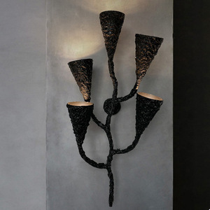 Artistic <b>Wall</b> Lamp Black 5 <b>Lights</b> LED E27 <b>Switch</b> Control For Restaurant Decor - Product Image 2