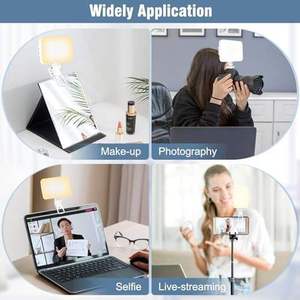 Lumière de selfie rechargeable pour téléphone portable Lumière de remplissage Portable Streaming en direct Maquillage <span class=keywords><strong>Webcam</strong></span> Éclairage Zoom Clip d'appel Fête - Product Image 6