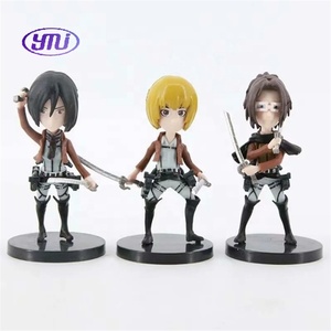 6 unids/set colección adornos Attack on Titan figuras Eren Mikasa juguetes figura Anime - Product Image 3
