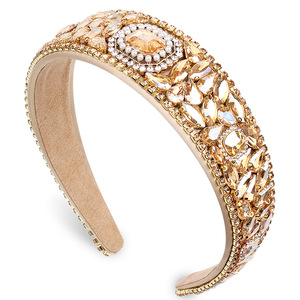 Serre-tête de luxe Hua Liyu style baroque avec strass, accessoire de mode pour femme, style rétro artistique HH0238 - Product Image 2