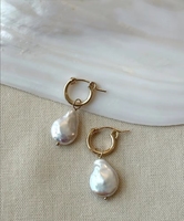 Pendientes de Aro Colgantes de Oro 18K con Perlas, Estilo Barroco, de Cobre, para Novia, Joyería de Moda para Boda, Regalos para Ella