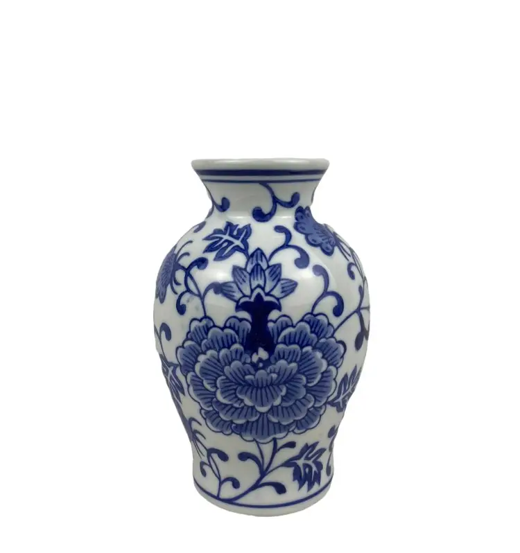 Керамическая керамическая кувшин ручной работы синяя декоративная ваза в скандинавском стиле Jingdezhen, профессиональные поставки
