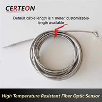 Tête de capteur optique à faisceau diffus quartz haute température M3 M4 M6 350°C capteur à fibre