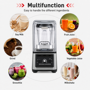 Mixeur Commercial Robuste Haute Vitesse avec Protection Contre les Surcharges, 5+ Vitesses, Capacité 2.0L, en Acier Inoxydable, pour Smoothies et Broyage - Product Image 2
