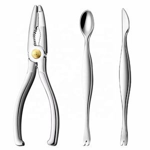 Commercio all'ingrosso di nuova fabbricazione multifunzionale frutti di mare Set di strumenti 3 pz in metallo Cracker granchio e aragosta Cracker forchette - Product Image 2
