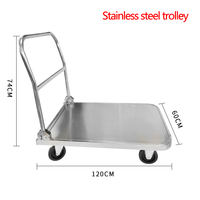 Chariot de service pliable robuste Weihang pour entrepôt, chariot de restauration avec roues