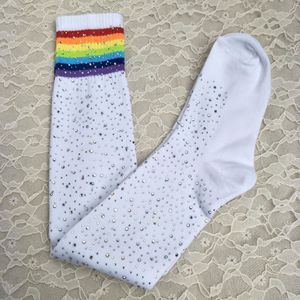 Bas en coton Long pour femmes, chaussettes scintillantes, au-dessus des genoux, bas Sexy, 1 paire - Product Image 6