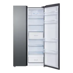 Yüksek performanslı yan yana 2 kapı buzdolabı çift invertör teknolojisi ev için hiçbir don buzdolabı
