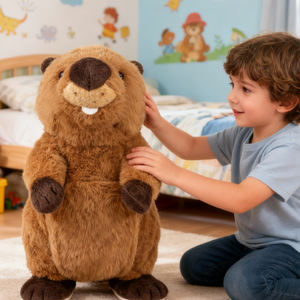 Jouets chanceux jouets animaux électriques jouets en coton en peluche pour bébé sommeil confort doux <span class=keywords><strong>castor</strong></span> mobile avec musique - Product Image 3