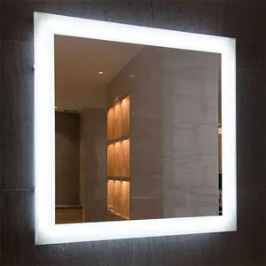 กระจกติดผนังห้องน้ำเป็นไฟแอลอีดีติดผนังกระจกสี่เหลี่ยมขนาดใหญ่หรี่แสงได้