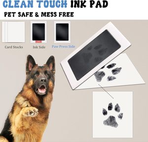 Kit d'empreintes de pattes en encre et argile avec tampon encreur Clean-Touch pour chien et chat, pour la création de grands cadres photo en bois souvenir, vente en gros - Product Image 5