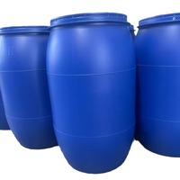 Fûts en plastique à ouverture supérieure, barils en plastique bleus pour produits chimiques/huile/eau, 30 L, 50 L, 60 L, 120 L, 160 L, 200 L, en vente