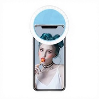 Mini anneau lumineux LED portable polyvalent pour photographie, lumière pour selfie de téléphone, température de couleur réglable 5000K-6500K, alimenté par batterie