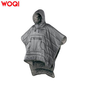 Capa ligera y cálida Woqi, poncho con capucha a prueba de viento para saco de dormir exterior, estilo sobre para adultos, poliéster 800g - Product Image 1