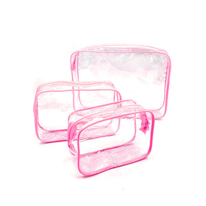 PVC Transparent Cosmetic Bag Large Capacity Portable Travel Toiletry <b>Storage</b> Rectangle Water Resistant Makeup Bag - Product Image 2