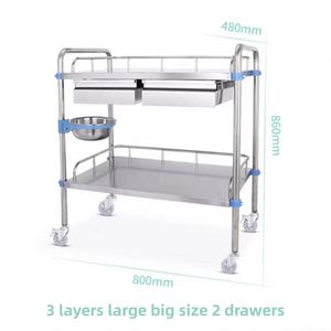 Stainless Steel Trolleyl Hospital Beauty Parlor Drug Delivery Wheeled <strong>Trolley</strong> - Product Image 5