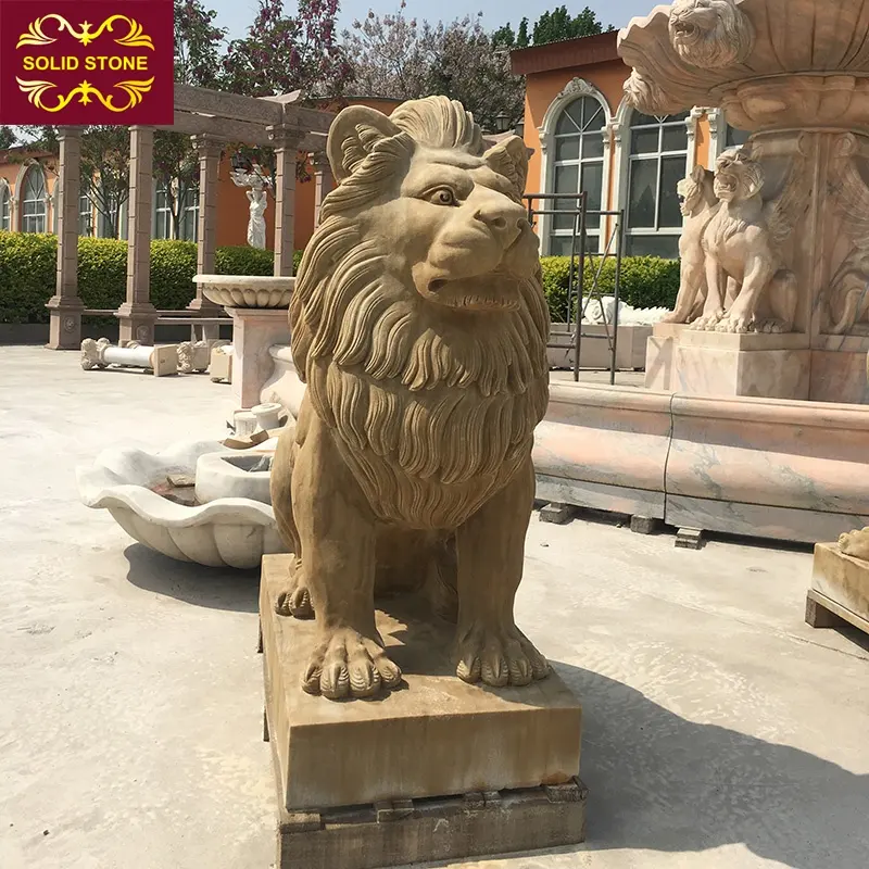 Lion stone statue factory sale natural stone marble statue unique design antique stone lions statue