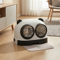 Litière pour chat en plastique de qualité supérieure en forme de panda, anti-éclaboussures et inodore, pour la vente en gros