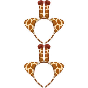 Hb095 थोक पशु थीम फैंसी हेडबैंड बाल वयस्क जिराफ तेंदुए हेयरबैंड जन्मदिन के लिए क्रिसमस कार्निवल पार्टी हेडबैंड - Product Image 2