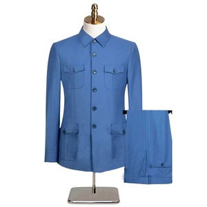 Traje Zhongshan de solapa de líder de primavera y otoño de estilo étnico de talla grande para hombres de gama alta para personas de mediana edad y mayores - Product Image 4