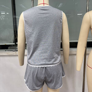 QINSI Women Nighty Sleeveless <strong>Top</strong> Drawstring Waist Shorts <strong>Pyjama</strong> Sets Lace Hem Sleepwear Solid Two Pieces Pj Nightwear - Product Image 5