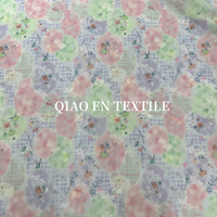 Kain Chiffon Motif Kotak-kotak Rajut dengan Aksen Bunga 3D Berkilauan, Tahan Aus, Lembut, Cocok untuk Gaun Hanfu