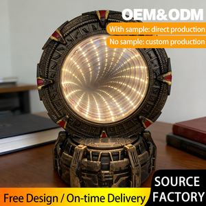Lampe de nuit 3D Stargate Atlantis, modèle en résine, peinte à <span class=keywords><strong>la</strong></span> main, LED, ornement de bureau, décoration de chambre à coucher, cadeau pour <span class=keywords><strong>la</strong></span> maison - Product Image 2