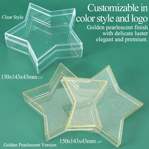 Boîte à chocolat en forme d'étoile personnalisée SUNSHING avec couvercle, petite boîte cadeau en acrylique, contenants transparents en plastique pour bonbons - Product Image 5
