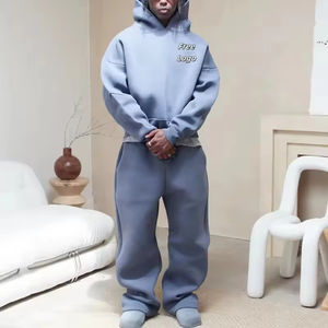 Kunden spezifischer Trainings anzug für Männer Hoodie-Sets Unisex-Hoodies aus Bio-Baumwolle Trainings anzüge, individuelles Hoodie-und Jogger-Set Herren-Trainingsanzug-Set - Product Image 2