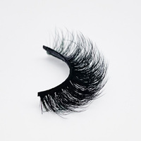 Vendeur de cils de marque privée faux cils naturels duveteux faux vison cheveux synthétiques d cur cils en bande russes