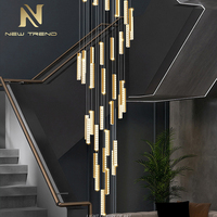 Lustre LED en cristal de luxe moderne pour décoration intérieure, hôtel, villa, escalier
