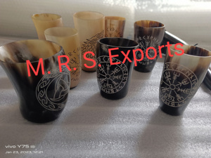 Coupes en corne de bœuf de qualité supérieure, gravées et finies au feu, coupes à vin viking, verres à boire aux prix les plus bas - Product Image 5